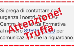 Truffa SMS a nome del CAF CISL